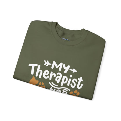 My Therapist Has Paws Unisex Sweatshirt | Cat & Dog Gifts, Animal Lover Apparel