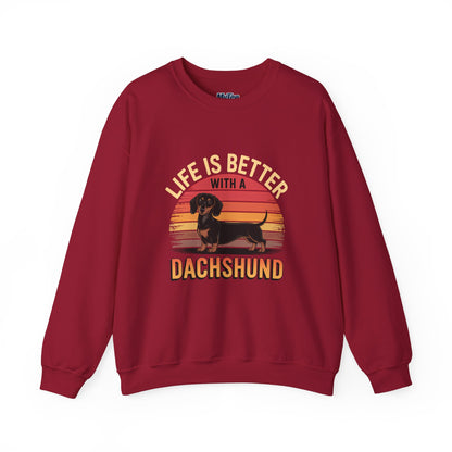 Life Is Better With A Dachshund Unisex Sweatshirt – Cozy Dog Parent Wear