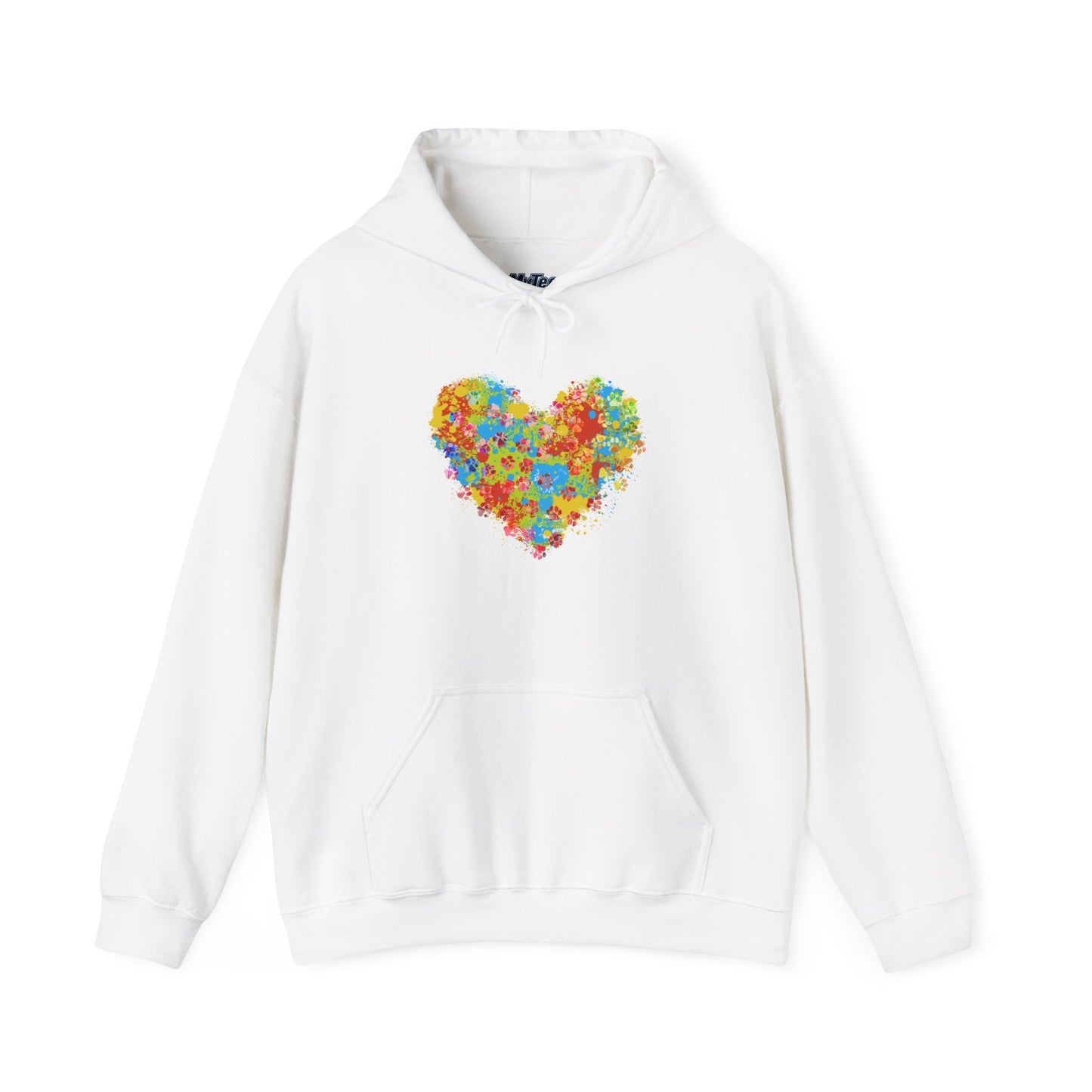 Colorful Heart Graphic Cozy Hoodie | Comfortable Winter Apparel