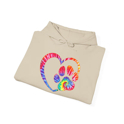 Paw Love Tie-Dye Hoodie – Wear Your Heart In Color