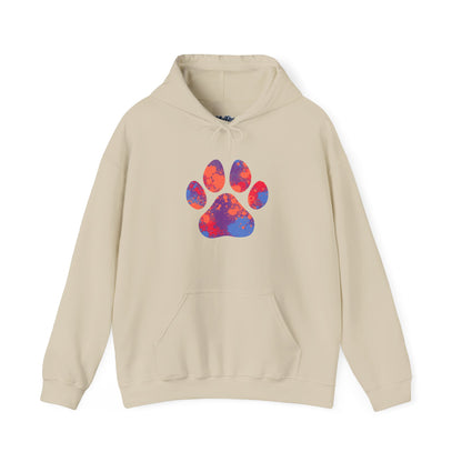 Colorful Paw Print Unisex Hoodie - Cozy Gift For Pet Lovers, Dog Mom/Dad Gift