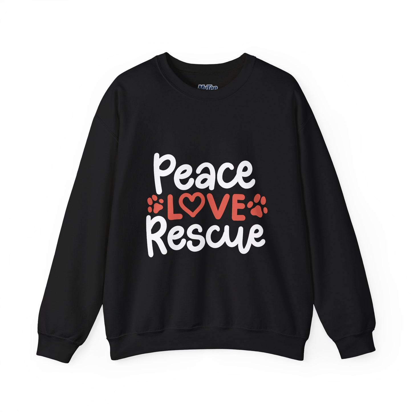 Peace Love Rescue Crewneck Sweatshirt | Pullover for Animal Lovers