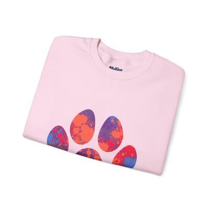 Colorful Paw Print Crewneck Sweatshirt | Pet Lover Gift, Cozy Casual Wear