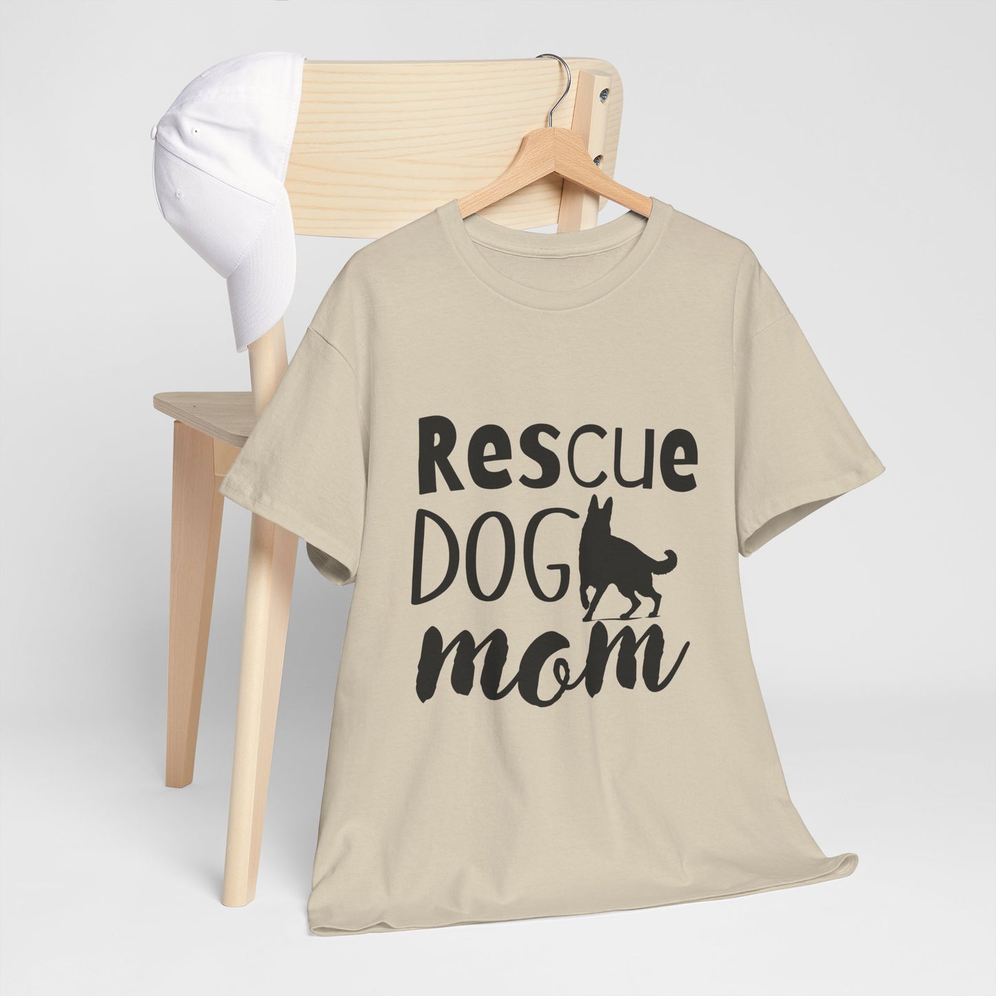Rescue Dog Mom Cotton T-Shirt
