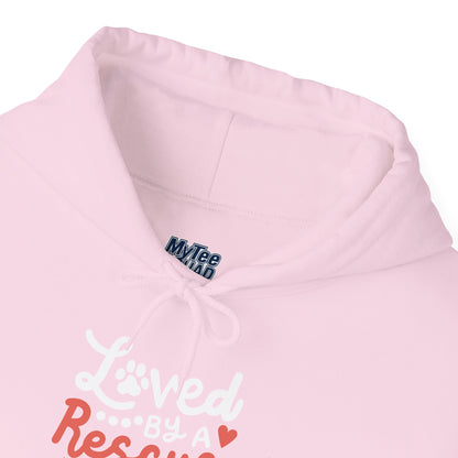 Loved By A Rescue Dog Hoodie | Pet Lover Gift, Fur Mom Hoodie, Pet Dad Apparel