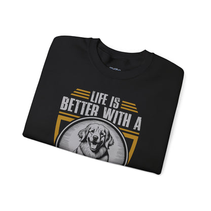 Life Is Better with a Golden Retriever Sweatshirt – Cozy Dog Lover Crewneck