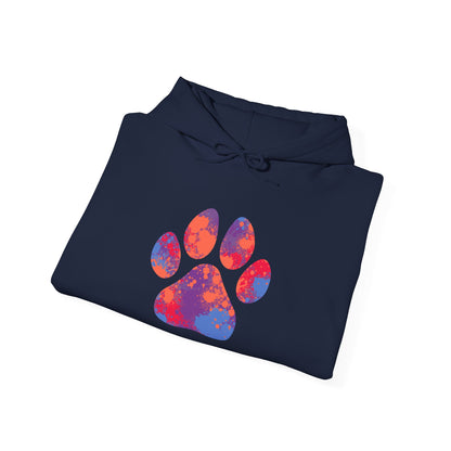 Colorful Paw Print Unisex Hoodie - Cozy Gift For Pet Lovers, Dog Mom/Dad Gift