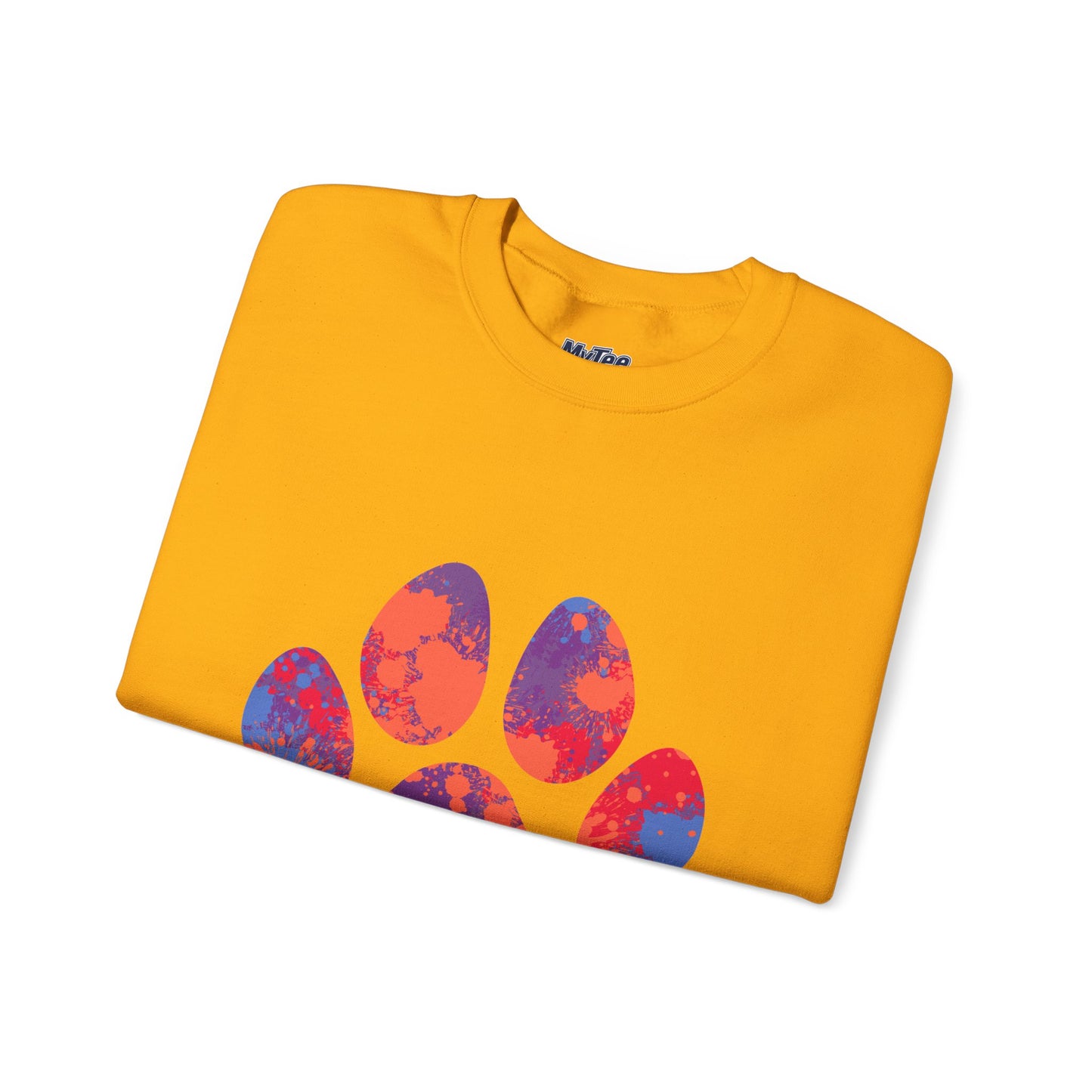 Colorful Paw Print Crewneck Sweatshirt | Pet Lover Gift, Cozy Casual Wear