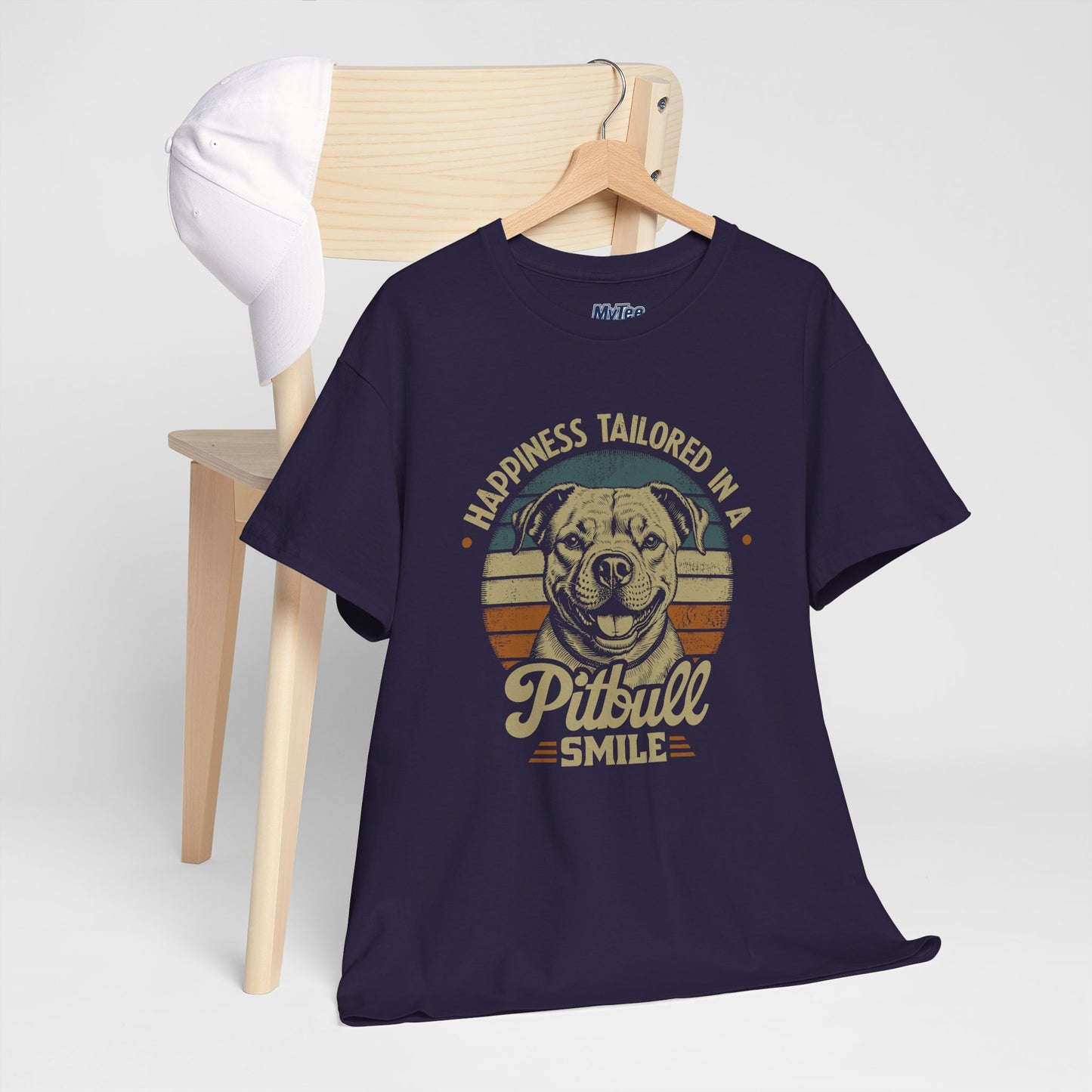 Happiness Tailored In A Pitbull Smile Unisex Tee | Animal Rescue Support Tee
