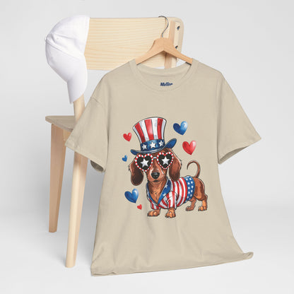 Patriotic Dachshund Unisex T-Shirt | Dog Lover Gift, July 4th Celebration