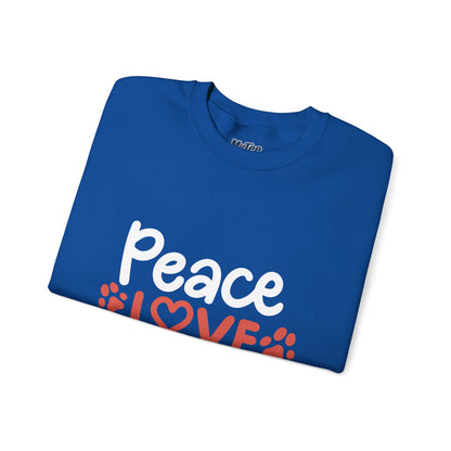Peace Love Rescue Crewneck Sweatshirt | Pullover for Animal Lovers