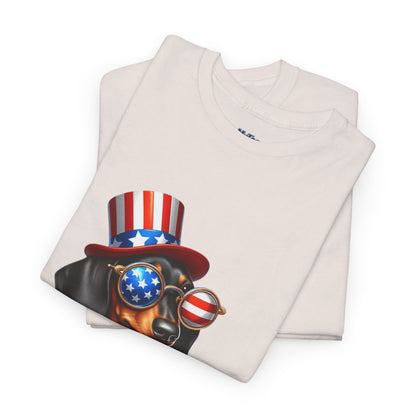 Patriotic Dachshund 4th of July T-Shirt | Red, White & Woof Style