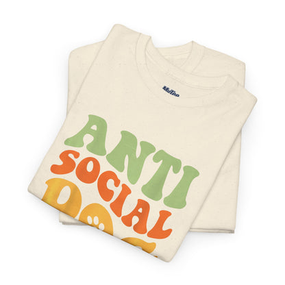 Anti Social Dog Moms Club Cotton T-Shirt - Fun & Comfy Pet Lover Tee