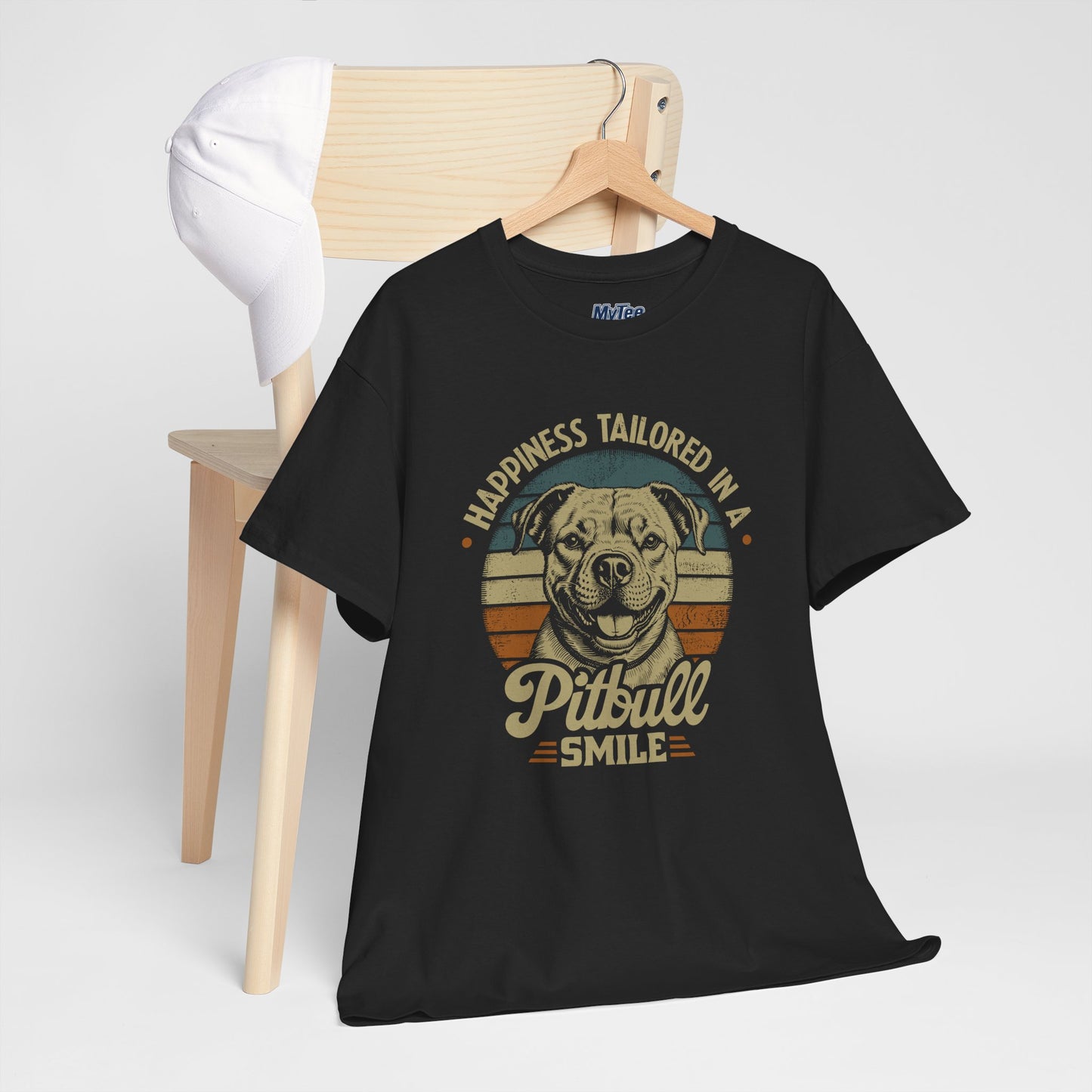 Happiness Tailored In A Pitbull Smile Unisex Tee | Animal Rescue Support Tee