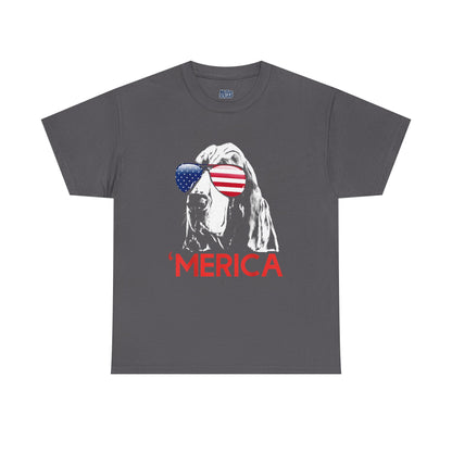 Patriotic Basset Hound With Sunglasses Unisex T-Shirt