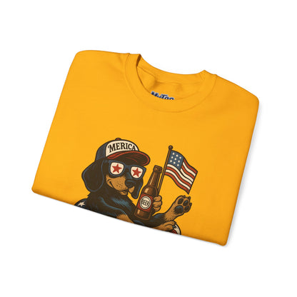 Patriotic Dachshund Dog Crewneck Unisex Sweatshirt - Perfect Gift for Dog Lovers, July 4th