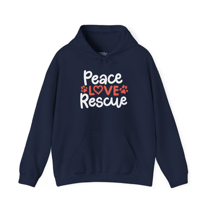 Peace, Love, Rescue Hoodie | Pet Adoption Awareness