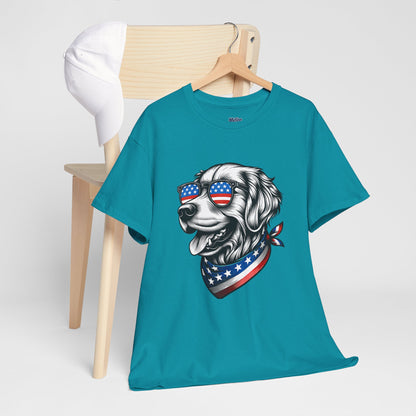 Patriotic Golden Retriever With Sunglasses Unisex T-Shirt