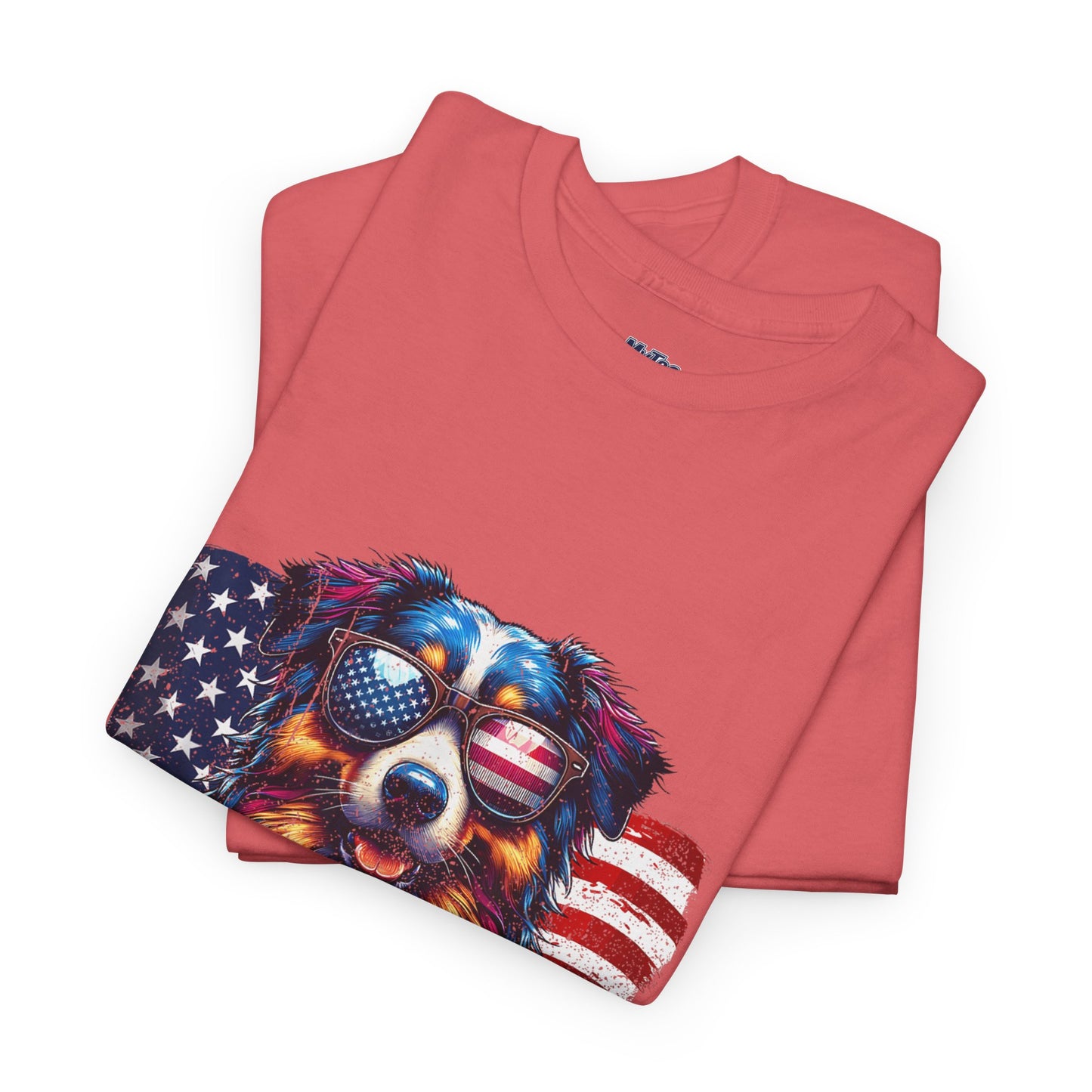 Patriotic Australian Shepherd With Sunglasses Unisex T-Shirt
