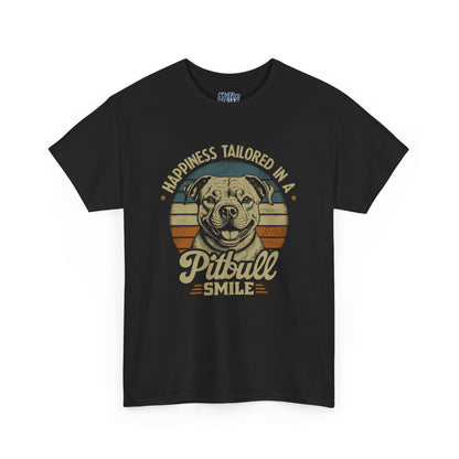 Happiness Tailored In A Pitbull Smile Unisex Tee | Animal Rescue Support Tee