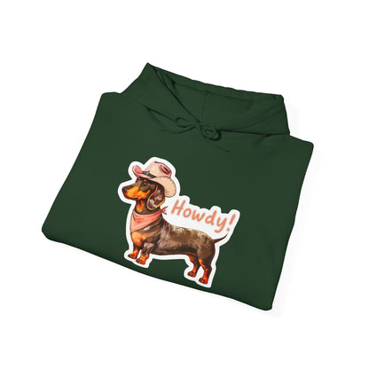 Dachshund Howdy Unisex Hoodie – For Proud Pup Parents With Western Soul