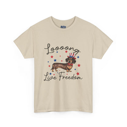 Patriotic Dachshund Loooong Live Freedom Unisex T-Shirt
