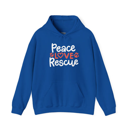 Peace, Love, Rescue Hoodie | Pet Adoption Awareness
