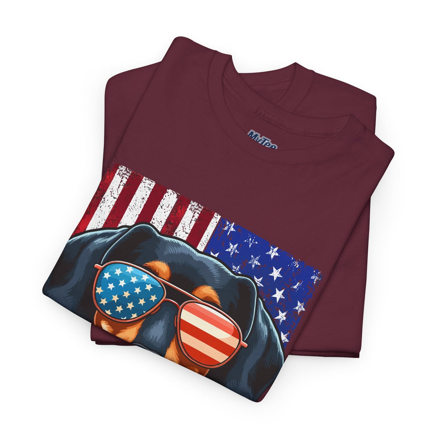 Patriotic Dachshund Dog Flag Shades Unisex T-Shirt