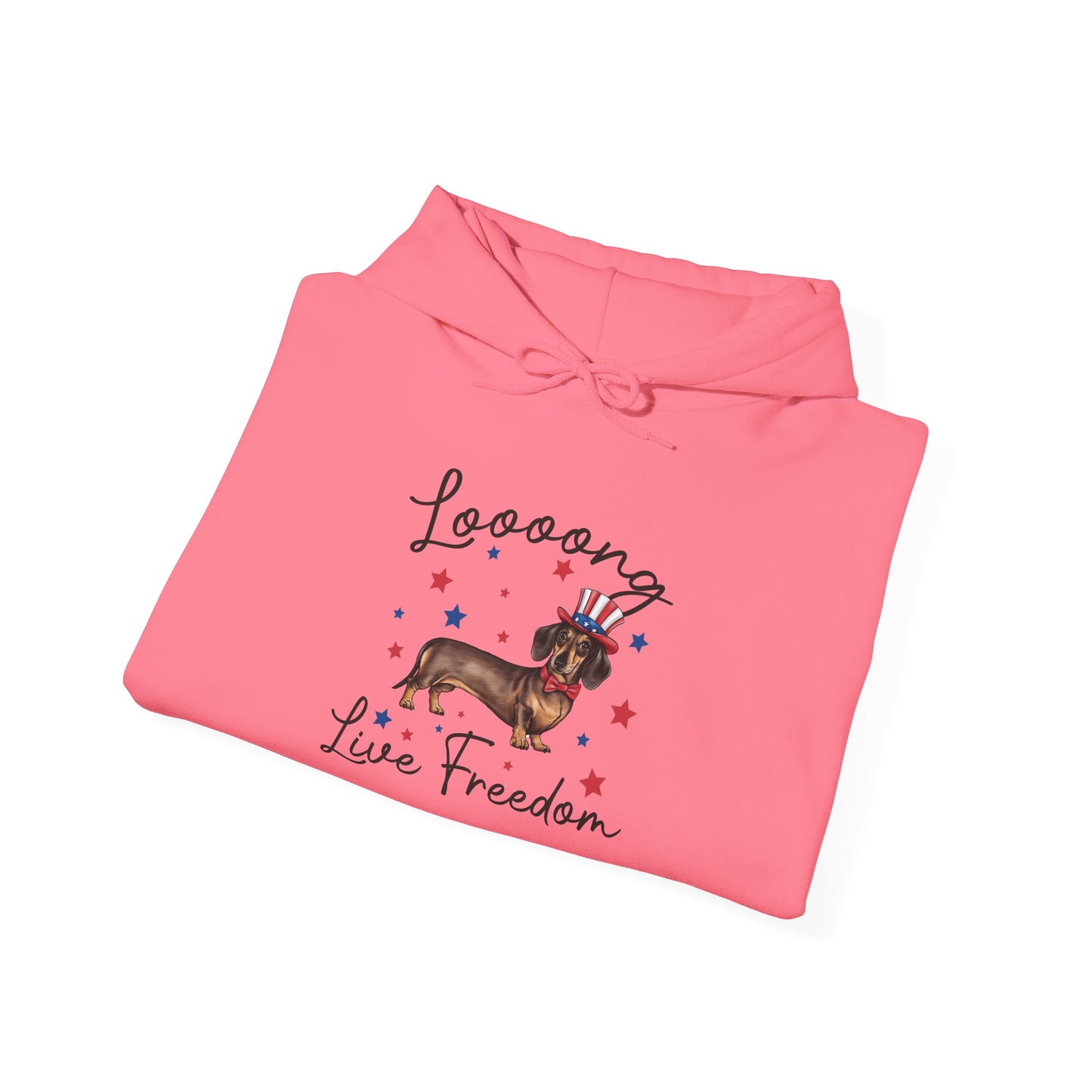 Patriotic Dachshund Loooong Live Freedom Unisex Hoodie