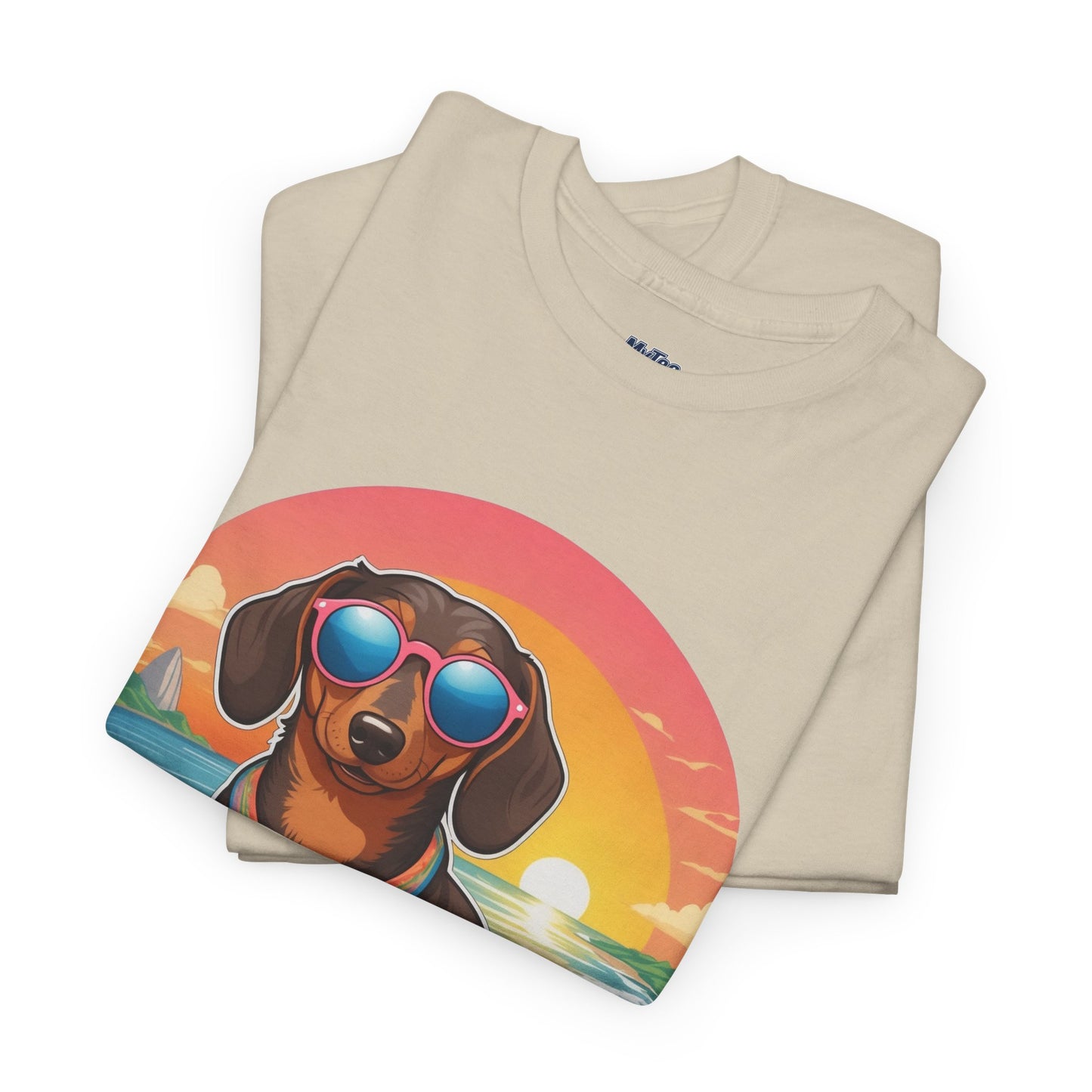 Dachshund Summer Style T-Shirt – Sunglasses & Sand Pup Design