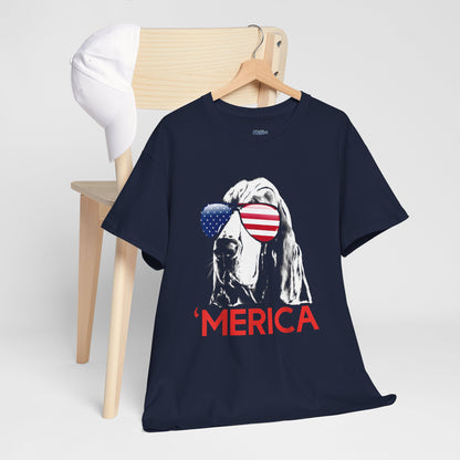 Patriotic Basset Hound With Sunglasses Unisex T-Shirt