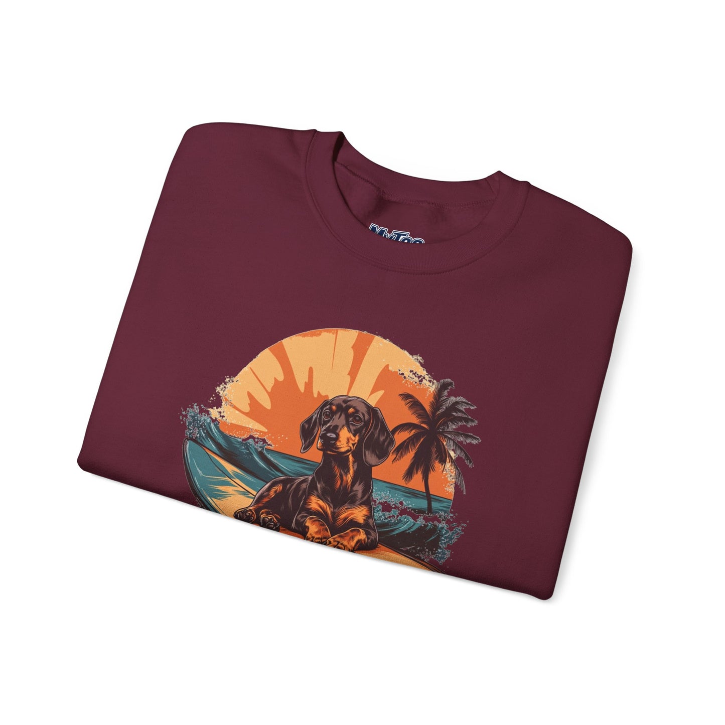 Dachshund Beach Bum Unisex Sweatshirt – Cozy Coastal Dog Graphic