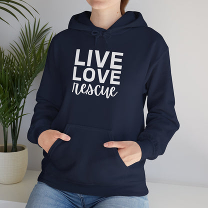 Live Love Rescue Unisex Hoodie - Ideal For Casual Wear