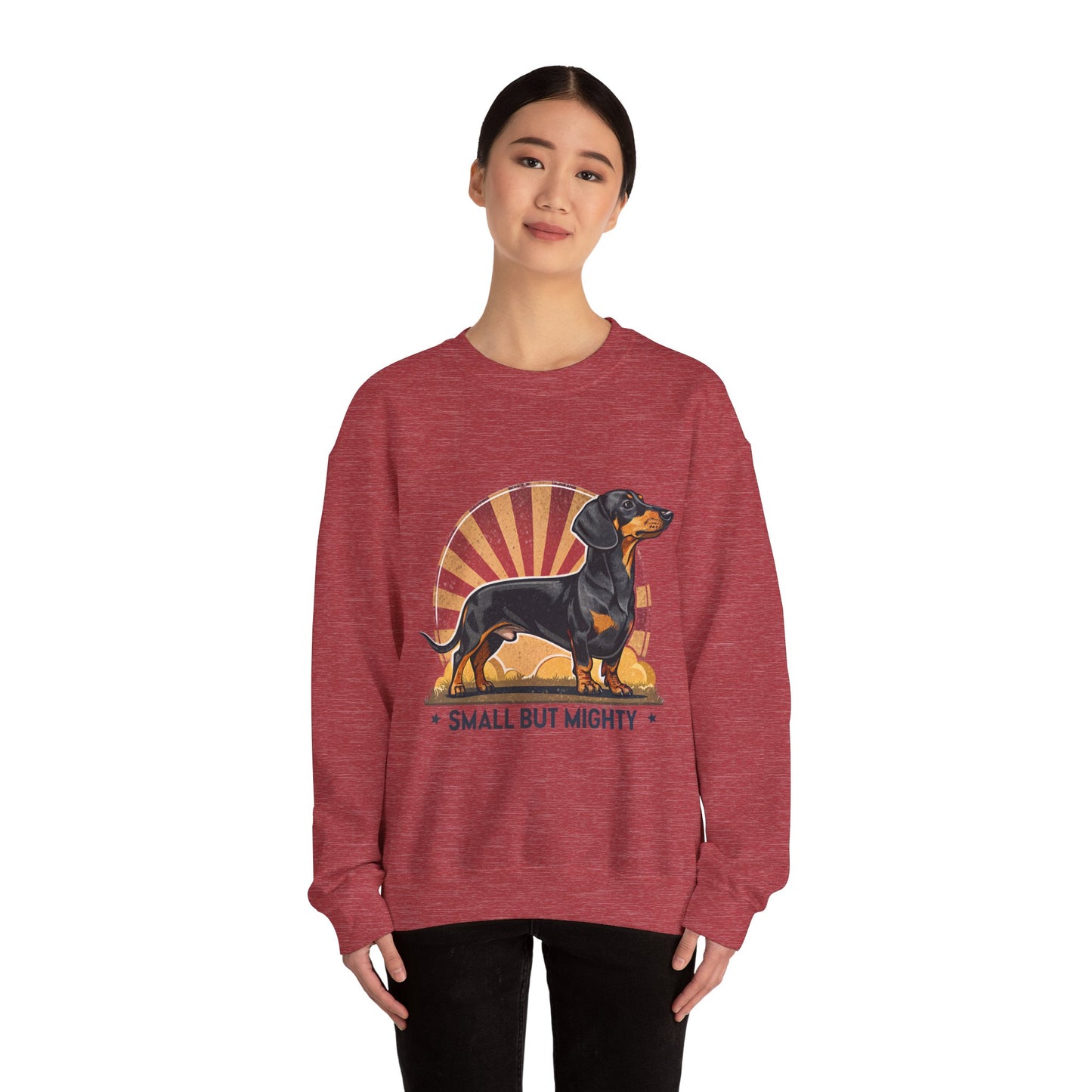 Dachshund Small But Mighty Sweatshirt – Fierce Pup Energy Pullover
