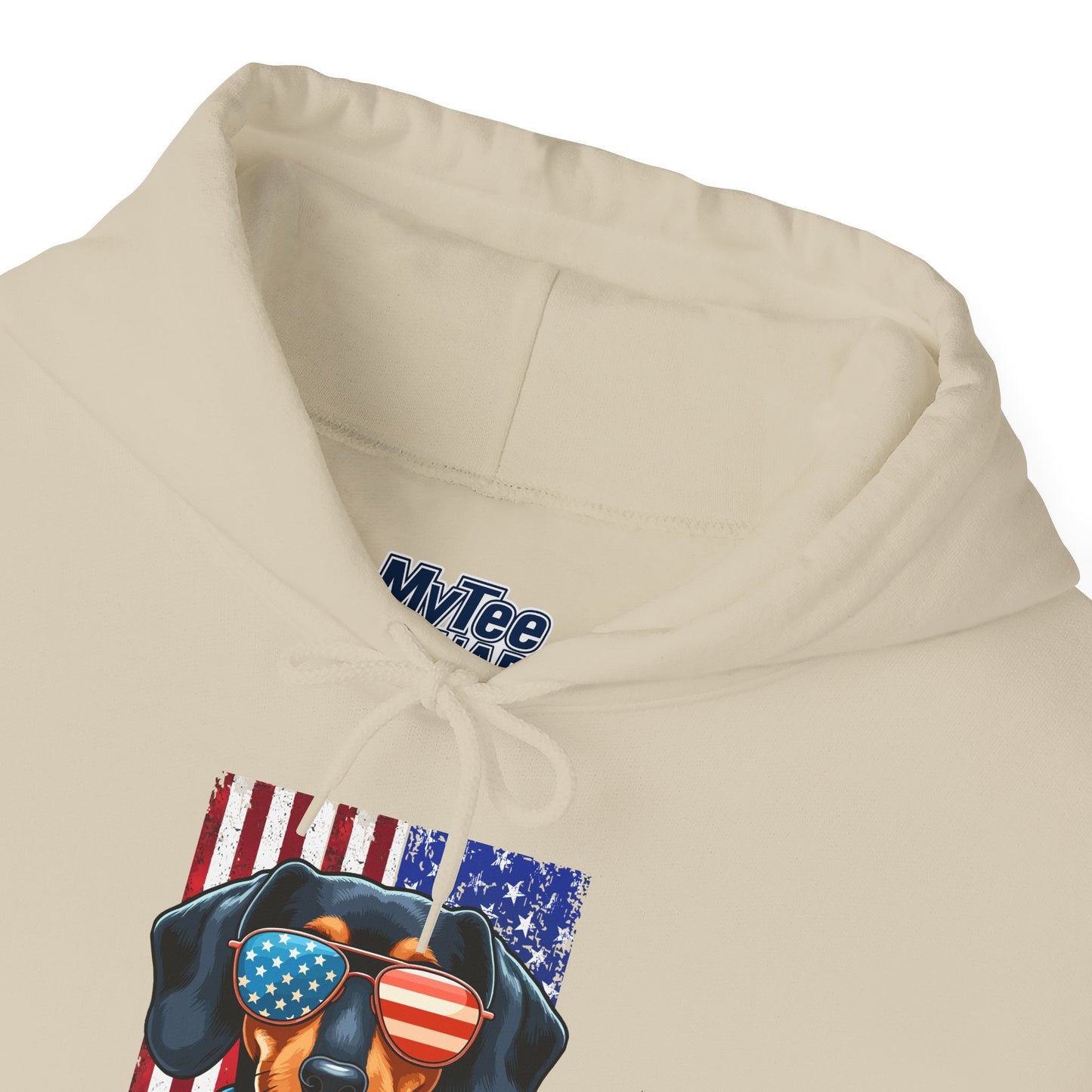 Patriotic Dachshund Dog Flag Shades Unisex Hoodie