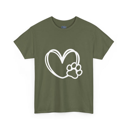 Simple Paw Heart Unisex T-Shirt – For Dog Lovers