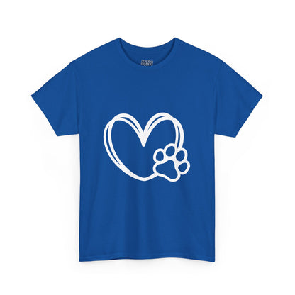 Simple Paw Heart Unisex T-Shirt – For Dog Lovers