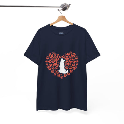 Dog Lover's Heart - Unisex Cotton Tee