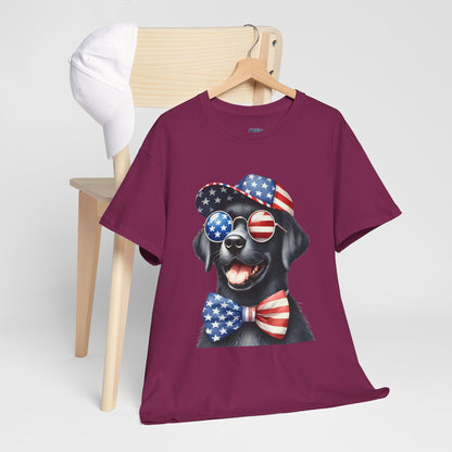 Patriotic Labrador Retriever With Sunglasses And Bow Unisex T-Shirts