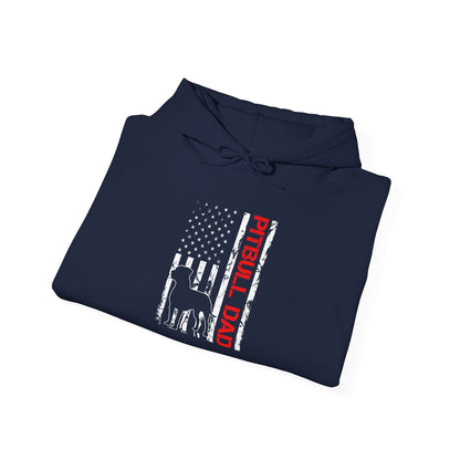 Patriotic Pitbull Dad Hoodie - Gift for Father's Day
