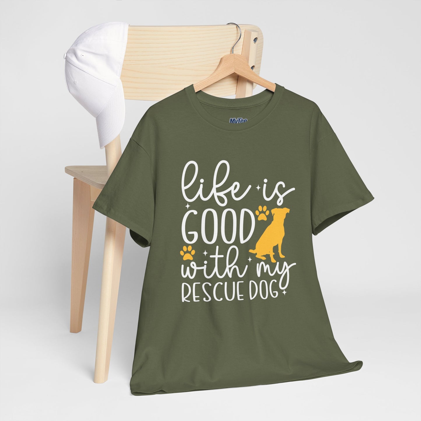 "Life Is Good With My Rescue Dog" Unisex T-Shirt | Dog Lover Gift