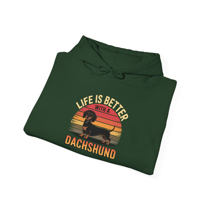 Life Is Better With A Dachshund Unisex Hoodie – Dog Lover Retro Pullover
