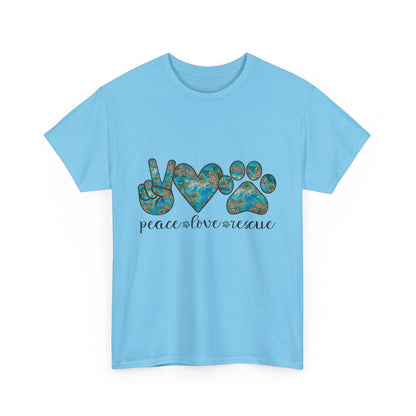 Peace Love Rescue T-Shirt | For Animal Rescuers