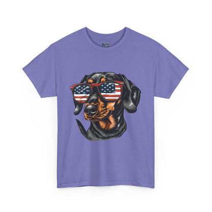 Patriotic Dachshund With Sunglasses Unisex T-Shirt