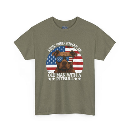 Never Underestimate An Old Man With A Pitbull T-Shirt | Gift For Dog Father