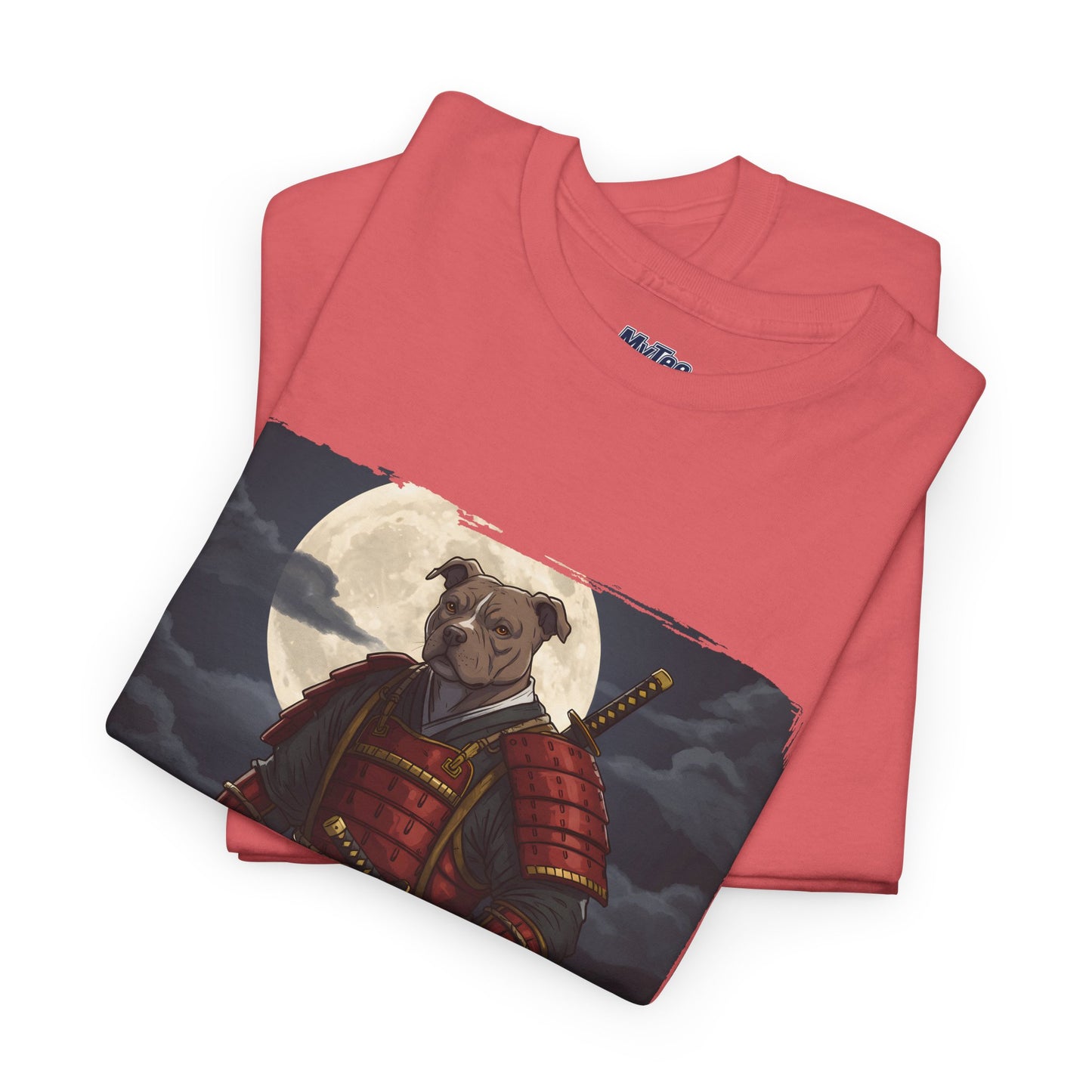 Pitbull Samurai Warrior Unisex Heavy T-Shirt,Tee | Graphic Tee For Anime Lovers