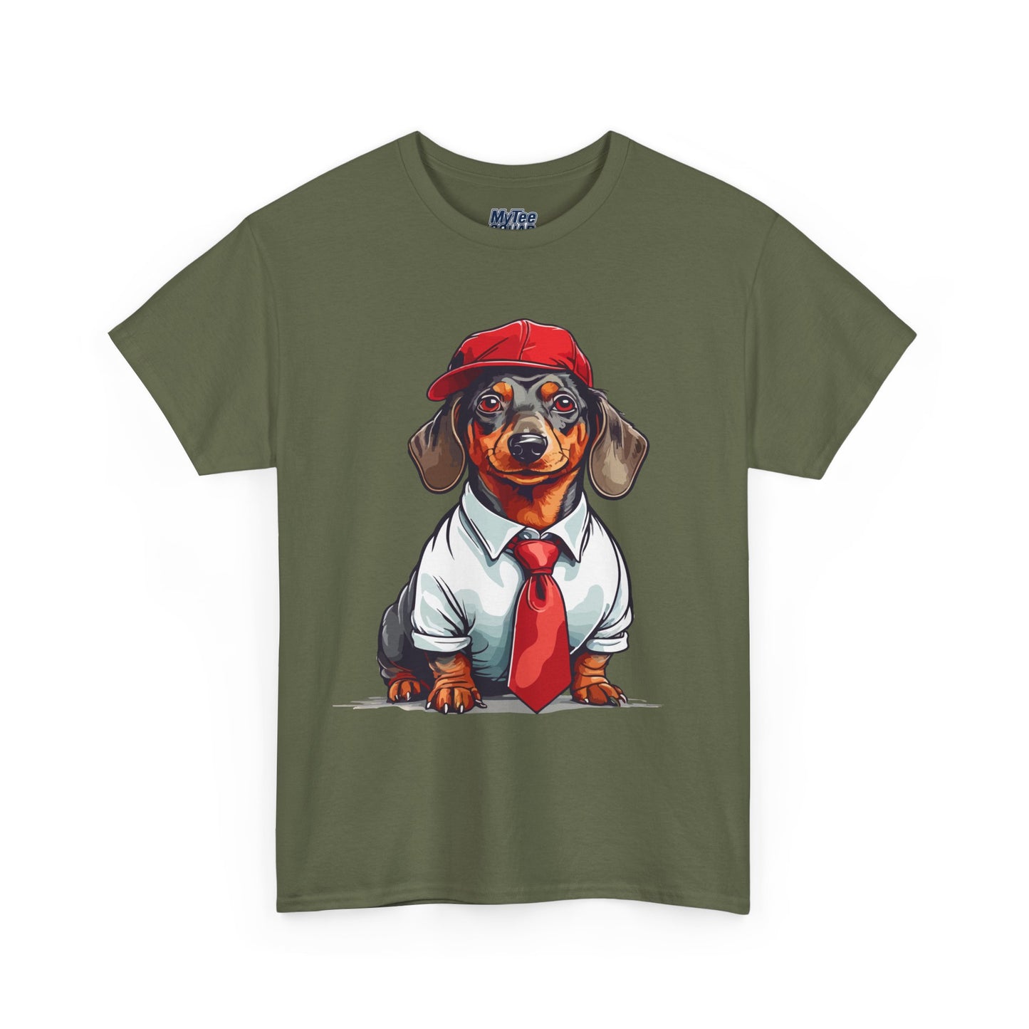 Dachshund Boss Unisex T-Shirt – Cool Pup in Cap & Tie