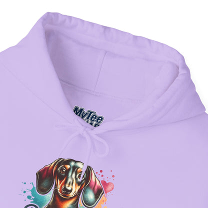 Funky Dachshund Mom Hoodie – Bright Graphic Dog Tee