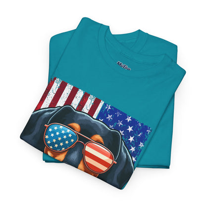 Patriotic Dachshund Dog Flag Shades Unisex T-Shirt