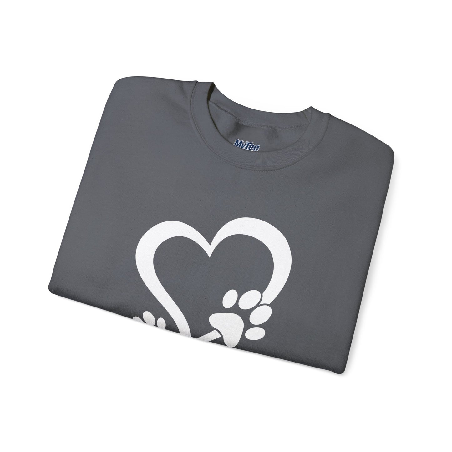 Pawprints On My Heart – Cozy Minimalist Dog Lover Sweatshirt
